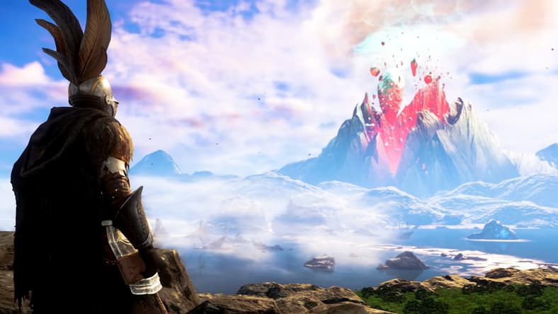 A player stares out over a new frontier in New World (2021), Amazon Games