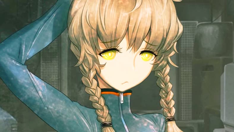 Okabe makes the acquaintance of Amane Suzuha in Steins;Gate (2009), Nitroplus