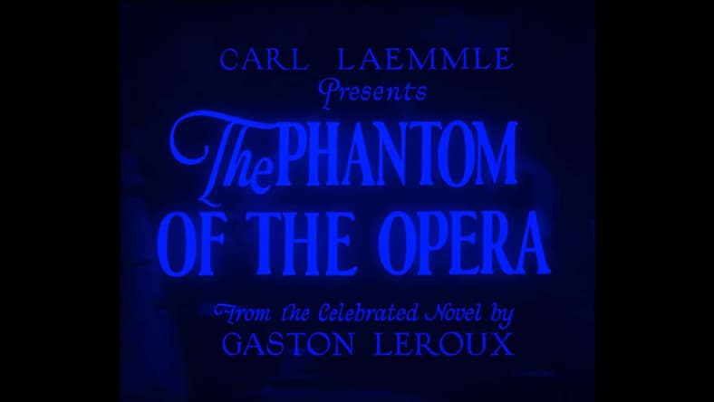 Opening credits for the hearing impaired to The Phantom of the Opera (1925) Universal Pictures