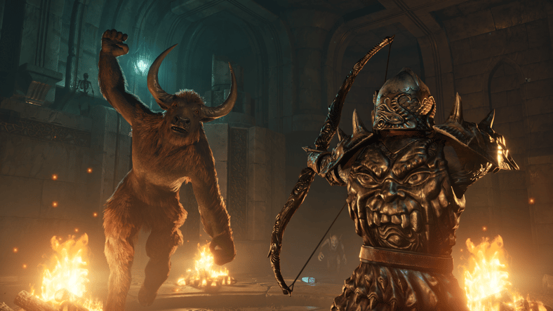 An archer takes aim at a minotaur in The Elder Scrolls IV: Oblivion Remastered (2025), Bethesda Softworks