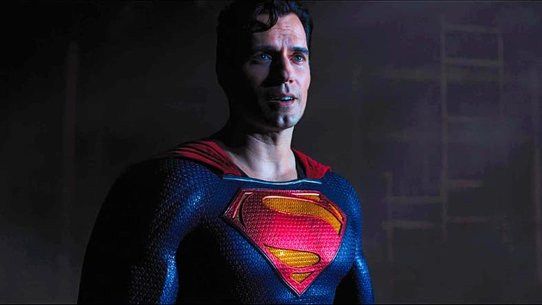 Superman (Henry Cavill) breaks the ice with Black Adam (Dwayne Johnson) in Black Adam (2022), Warner Bros. Pictures
