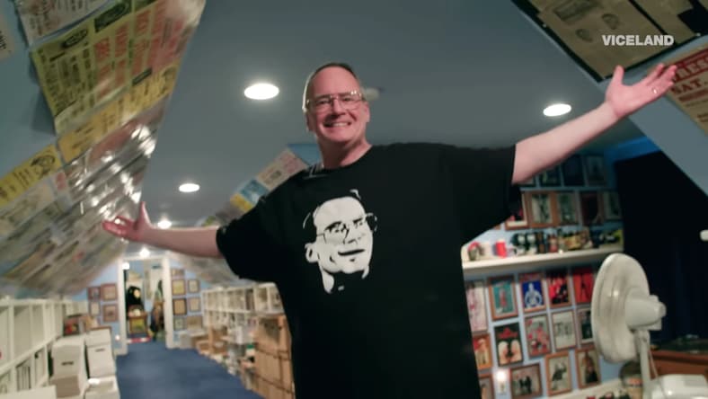 Jim Cornette's collection in BEYOND THE RING: The Vault of Castle Cornette | DARK SIDE OF THE RING via the VICE TV YouTube Channel