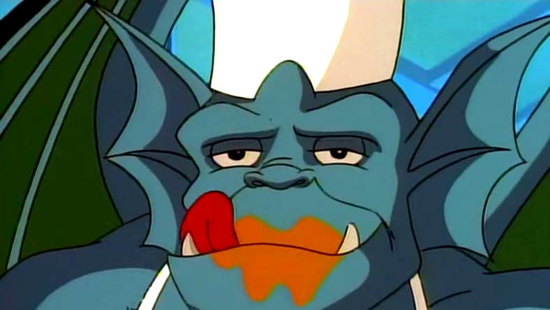 Broadway (Bill FagerBakke) knows the secret recipe in Gargoyles Season 1 Episode 9 "Enter Macbeth" (1994), Buena Vista Television
