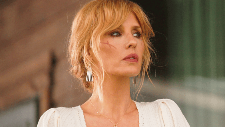 Beth Dutton (Kelly Reilly) breathes a sigh of relief in Yellowstone Season 5 Episode 14 "Life is a Promise" (2024), Paramount