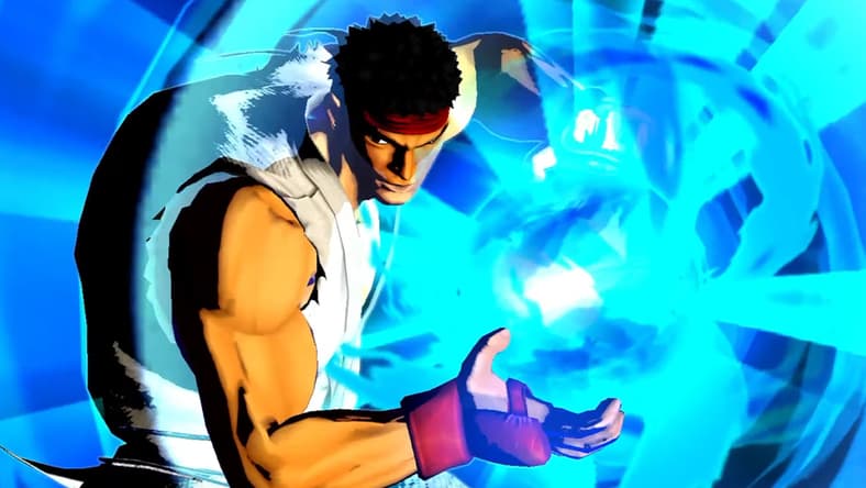 Ryu (Hiroki Takahashi) prepares to unleash a Shin Hadoken in Ultimate Marvel vs. Capcom 3 (2011), Capcom