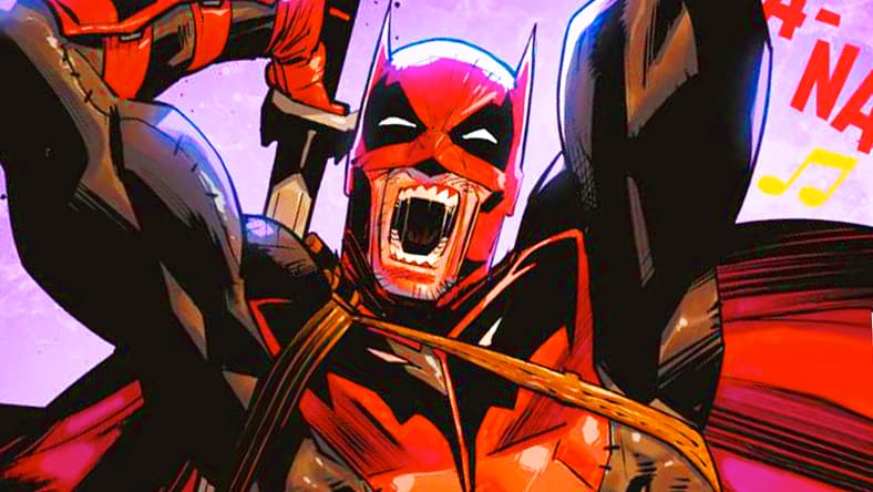 Deadbat revives the Amalgam Comics universe in Batman/Deadpool Vol. 1 #1 "The Cosmic Kiss Caper!" (2025), DC. Words by Grant Morrison, art by Dan Mora, Alejandro Sanchez, and Todd Klein.