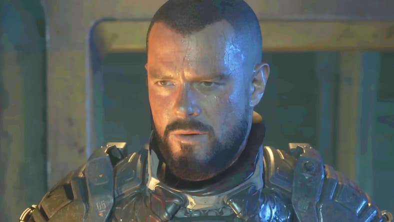 Jacob Lee (Josh Duhamel) prepares to head into an unforgiving snowstorm in The Callisto Protocol (2023), Striking Distance Studios