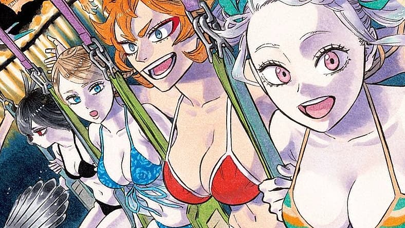 Secre, Mimosa, Mereleona, and Noelle in Black Clover Ch. 384 color spread (2025)
