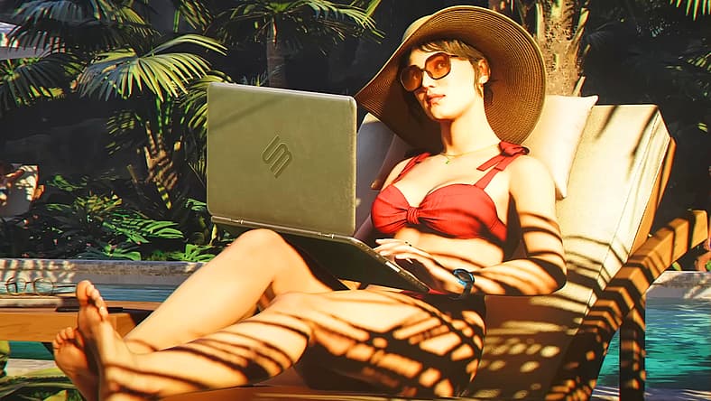 Charlotte Roth (Noémie Nakai) never stops working in 007 First Light (2026), IO Interactive
