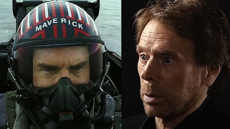 Split image of Tom Cruise and Jerry Bruckheimer