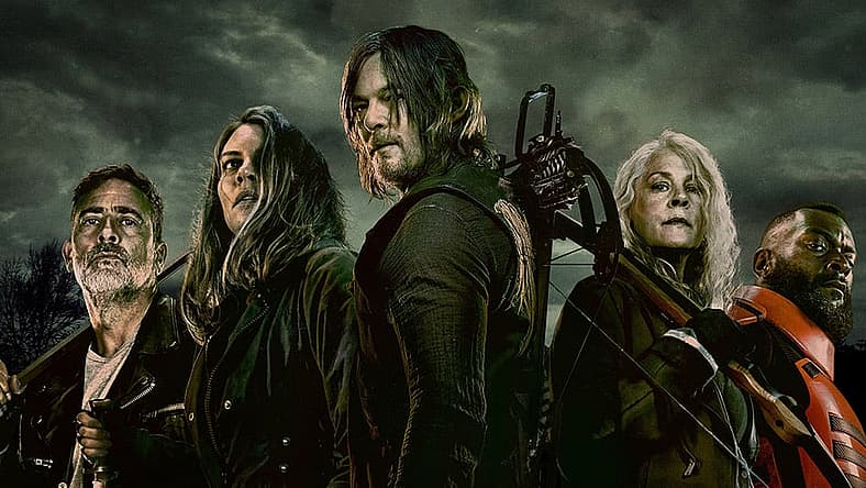 Negan, Maggie, Daryl, Carol and Mercer in 'The Walking Dead,' AMC+
