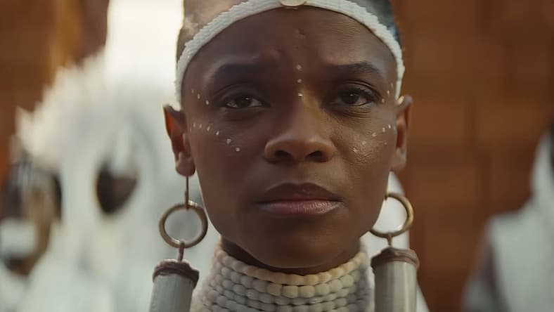 Shuri mourns the death of her brother T'Challa in Black Panther: Wakanda Forever (2022), Marvel
