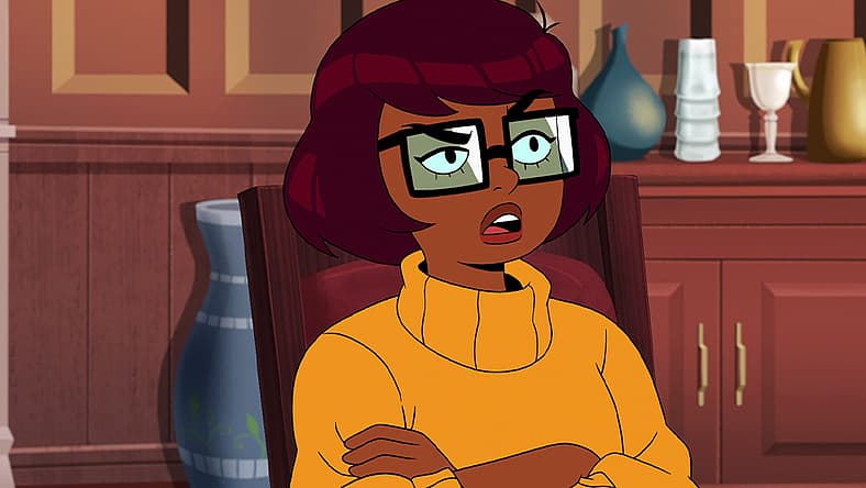 Velma (Mindy Kaling) doubts the Jones family's story in Velma Season 1 Episode 2 "The Candy (Wo)Man" (2023), HBO Max