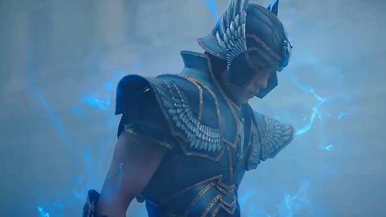 Seiya (Mackenyu) steadies himself for battle in Knights of the Zodiac: The Beginning (2023), Sony