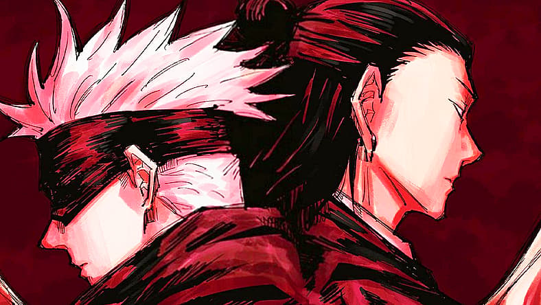 Satoru Gojo and Suguru Geto stand back-to-back in Jujutsu Kaisen Ch. 85 "The Shibuya Incident, Part