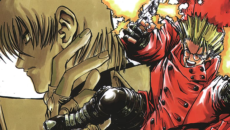 Trigun and Knives accept their fates are intertwined in Yasuhiro Nightow's Shonen Captain Comics