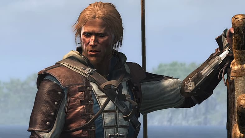 Edward (Matt Ryan) and Adéwalé (Tristan D. Lalla) come to an agreement in Assassin's Creed IV