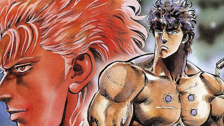 Kenshiro and Rei prepare to face off on Buronson's cover to Fist of the North Star Vol. 9 (1985)