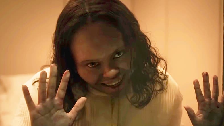 Angela (Lidya Jewett) in full possession in The Exorcist: Believer (2023), Universal Pictures