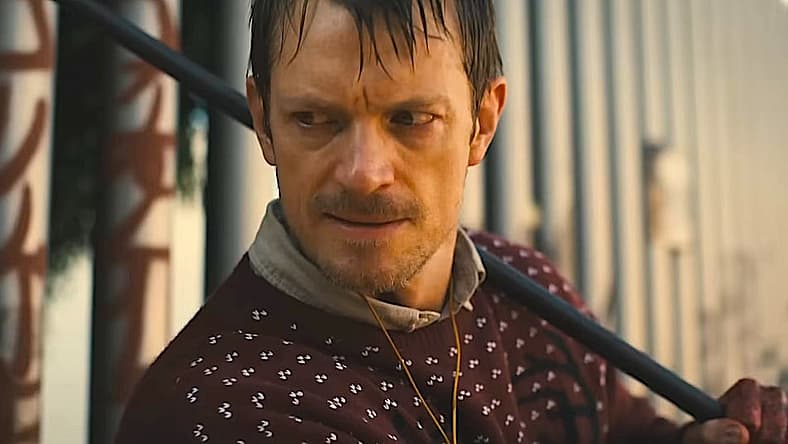 Joel Kinnaman as Brian Godlock in Silent Night (2023), Lionsgate