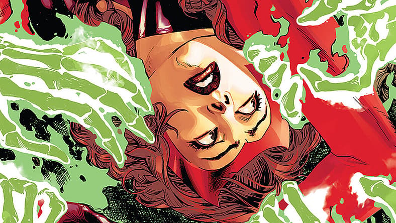 Scarlet Witch flanked by forces of The Dead in Avengers Vol. 9 #5 (2023), Marvel Comics