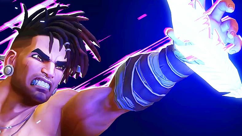 Sargon (Tommy Sim'aan) reaches for a Time Crystal in Prince of Persia: The Lost Crown (2024)