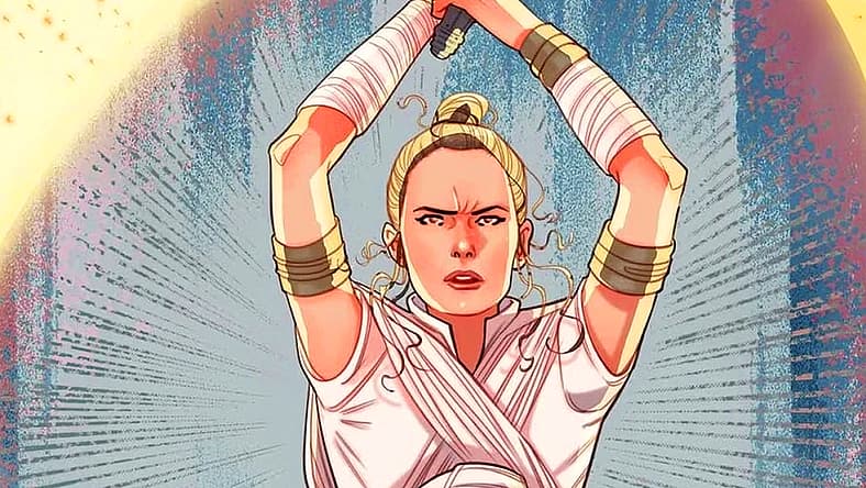 Rey shows off lightsaber skills on Marguerite Sauvage's Women's History Month variant to Star Wars