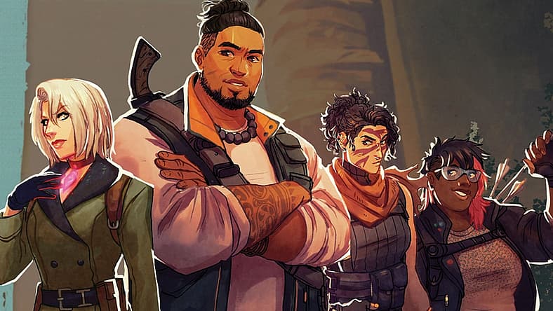 Quartet of Truth Seekers on cover of Tomb Raider: Shadows of Truth (2025), Evil Hat Productions