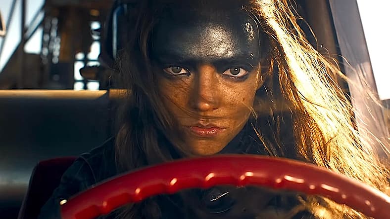 Furiosa gets behind the wheel of a War Rig in Furiosa: A Mad Max Saga (2024)