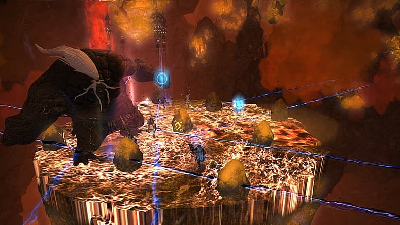 Titan unleashes Bomb Boulders and Landslides in Final Fantasy XIV: A Realm Reborn (2013), Square