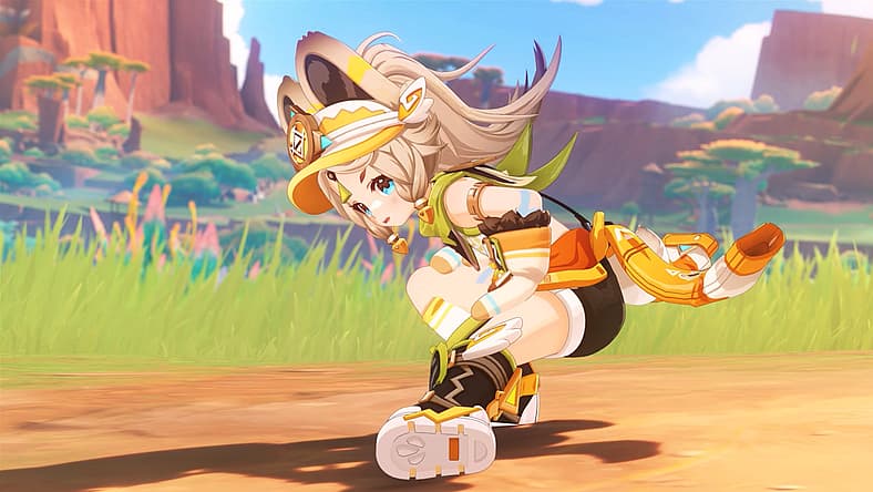 Kachina (Kubo Yurika) stretches in Genshin Impact (2020), miHoYo