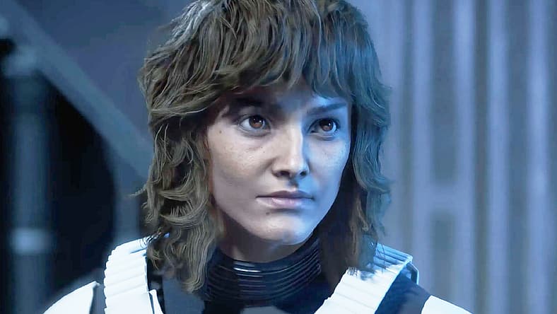 Kay Vess (Humberly González) is too short for a Stormtrooper in Star Wars Outlaws (2024), Ubisoft