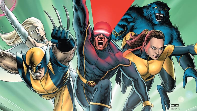 X-Men battle on Cassaday and Martin's variant cover to Astonishing X-Men Vol. 3 #1 (2004), Marvel