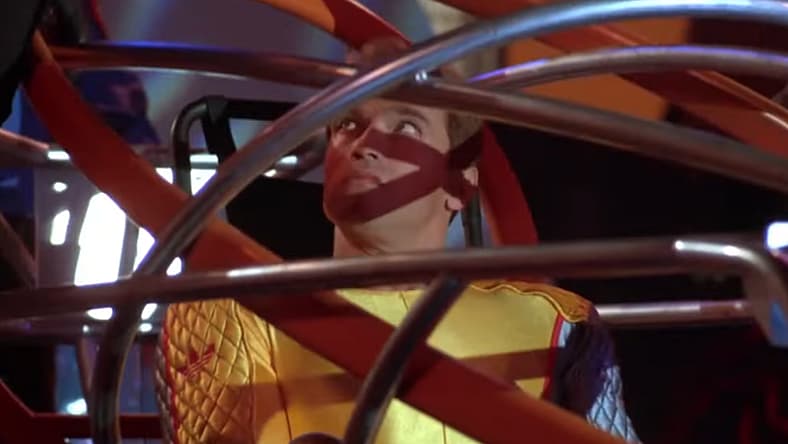 Ben Richards forced into The Running Man gauntlets in The Running Man (1987)