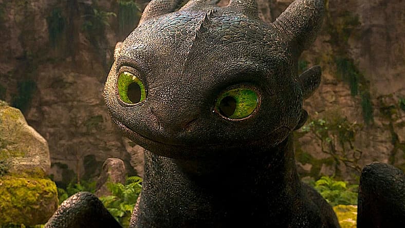 Toothless the Night Fury dragon in How to Train Your Dragon, Universal Pictures