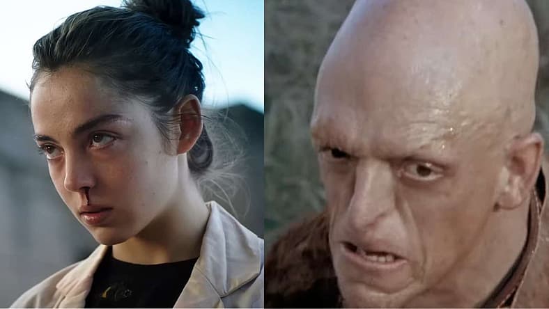 Garance Marillier in Raw (2016), Wild Bunch, and Michael Berryman in The Hills Have Eyes (1977)