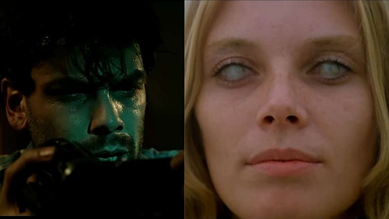 Walter doesn't see the monster behind him in Terrified (2017), Aura Films, and Emily doesn't need