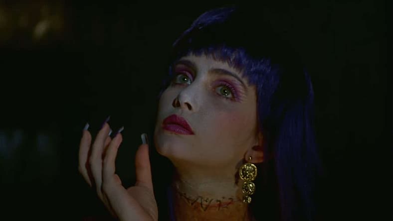 Patty Mullen wonders about her pimp in Frankenhooker (1990), Shapiro-Glickenhaus Entertainment