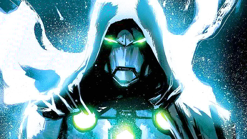 Victor Von Doom gives a display of power on Rafael Albuquerque's variant cover to Iron Man Vol. 1 #2 (2017), Marvel Comics