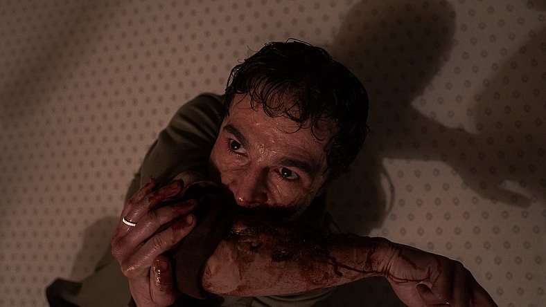 Christopher Abbott as Blake in Leigh Whannell's Wolf Man. Image courtesy of Universal PIctures.