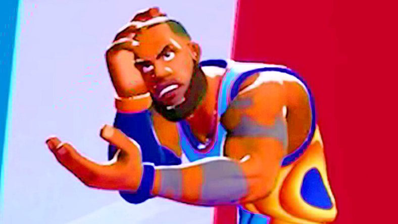 LeBron James (John Eric Bentley) is shocked by his loss in MultiVersus (2024), Warner Bros. Games.