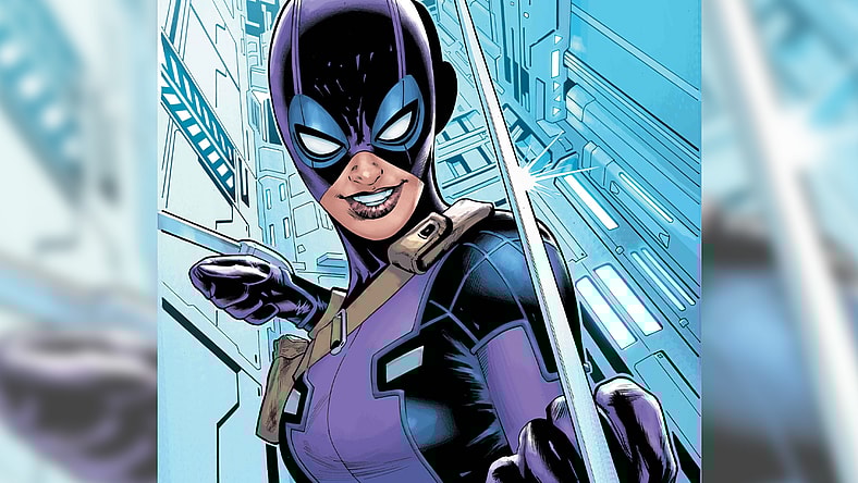 Gwen Stacy shows off her new Weapon X-style upgrades on Greg Land's variant cover to Gwenpool Vol. 1 #1 (2025), Marvel Comics