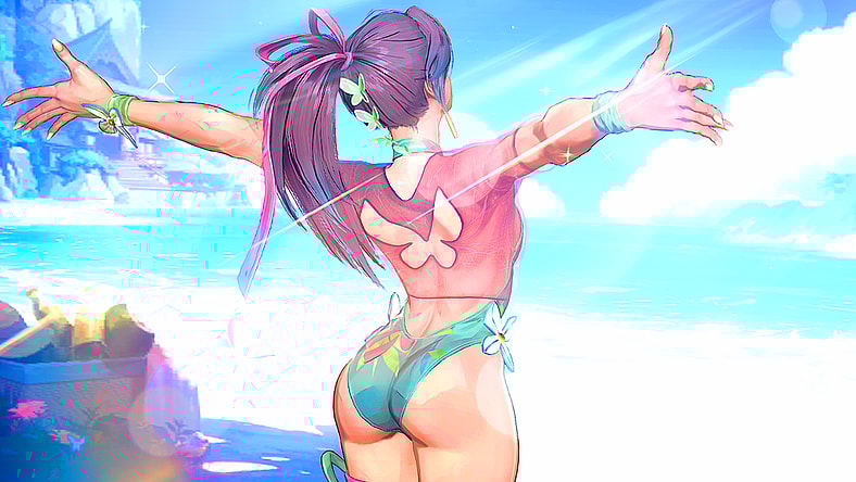 Psylocke (Alpha Takahashi) enjoys a day at the beach in Marvel Rivals (2024), NetEase