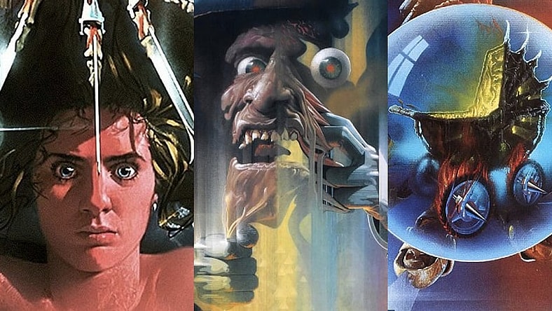 Split image of A Nightmare on Elm Street parts 5, 4 and 1