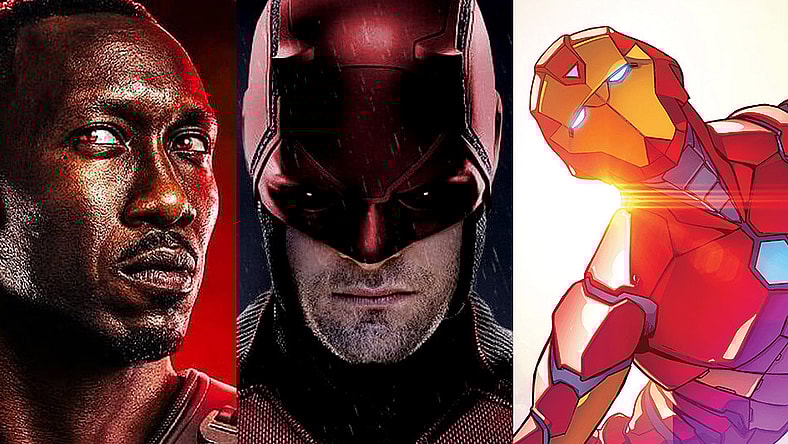 Split image of Blade, Daredevil and Ironheart