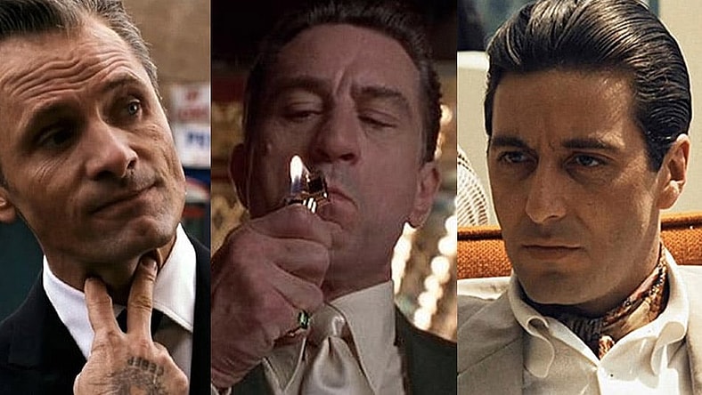 Split image of Eastern Promises, Casino and The Godfather Part II