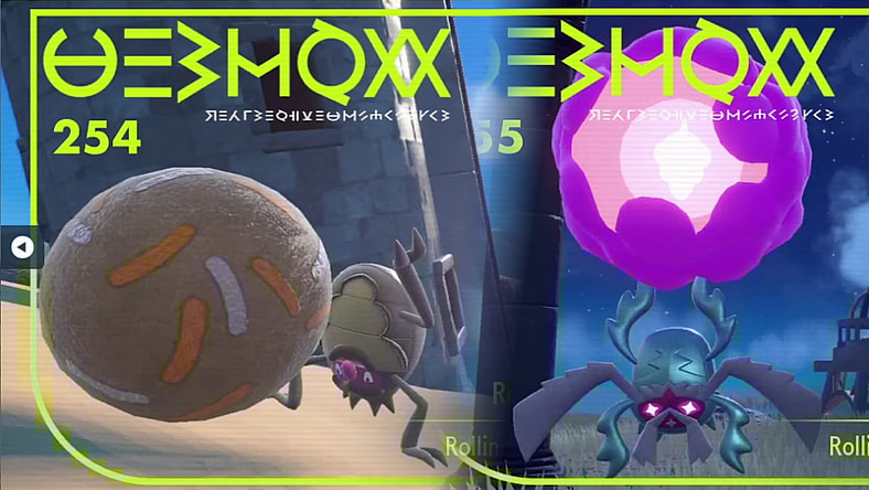 Pokedex photos of Rellor and Rabsca via Pokémon Scarlet & Violet (2022), Nintendo