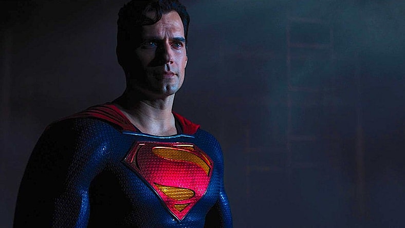 Superman (Henry Cavill) introduces himself to Black Adam (Dwayne Johnson) in Black Adam (2022), Warner Bros. Pictures