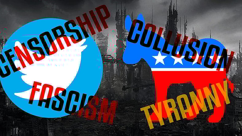 Custom image of Twitter and the Democratic Party logo