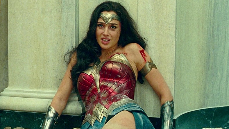 Wonder Woman (Gal Gadot) takes a blow from Cheetah (Kristen Wiig) in Wonder Woman 1984 (2020), Warner Bros. Pictures via Blu-ray